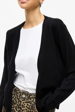 Vila Cárdigan largo de punto con viscosa Negro Hot