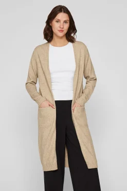 Vila Cárdigan largo de punto con viscosa Arena Sale