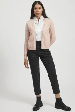 Vila Cárdigan largo de punto con viscosa Rosa Best