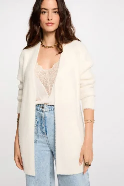 Morgan Cárdigan largo punto aterciopelado Marfil New