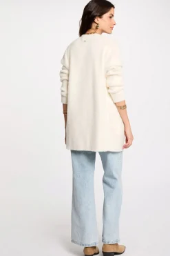 Morgan Cárdigan largo punto aterciopelado Marfil New