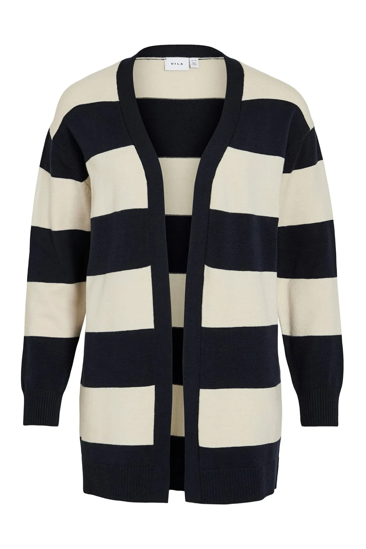 Vila Cárdigan midi de rayas con viscosa Azul marino