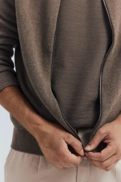 Springfield Cárdigan milano cremallera nude