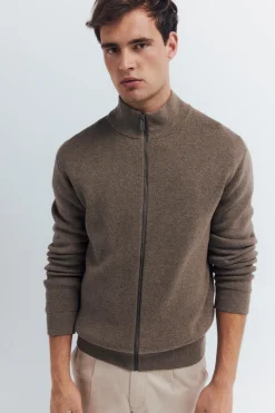 Springfield Cárdigan milano cremallera nude