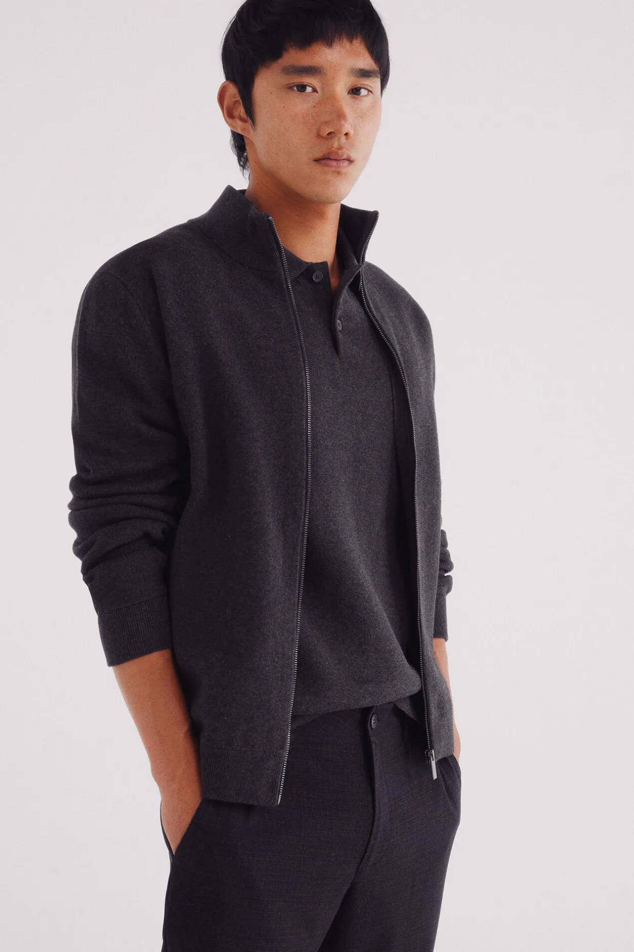 Springfield Cárdigan milano cremallera gris Outlet