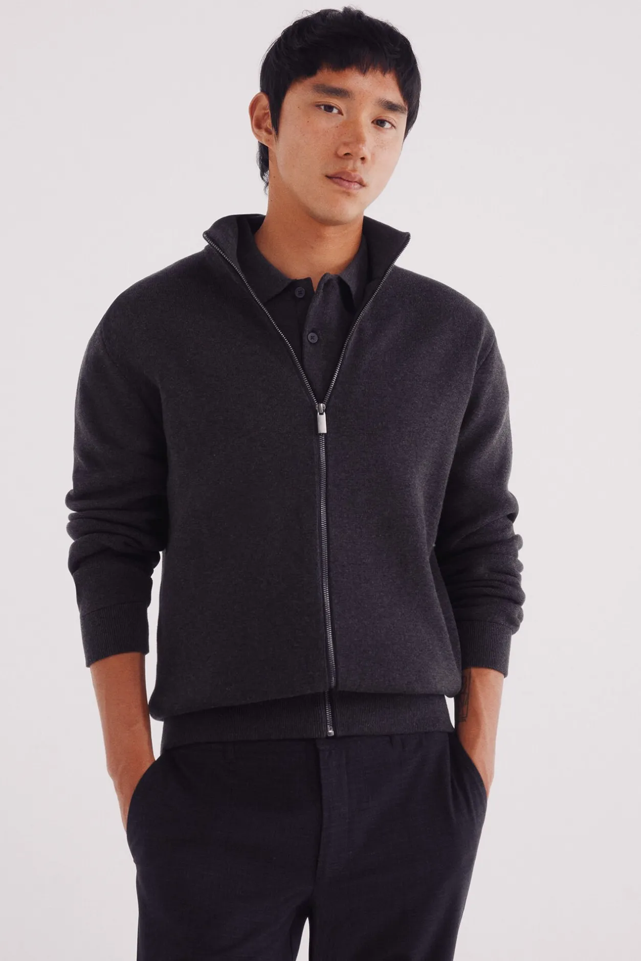 Springfield Cárdigan milano cremallera gris Outlet