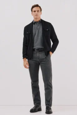 Cortefiel Cárdigan navidad punto algodón cierre cremallera Negro Sale