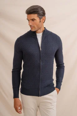 Celopman Cárdigan Nudos azul Hot