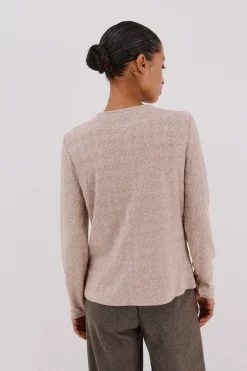 Cortefiel Cárdigan pata de gallo Marfil Sale