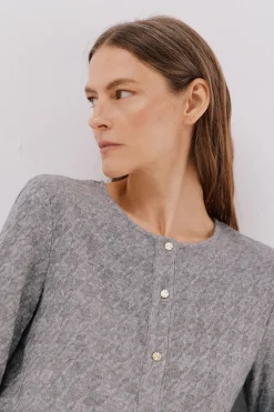 Cortefiel Cárdigan pata de gallo Gris Hot