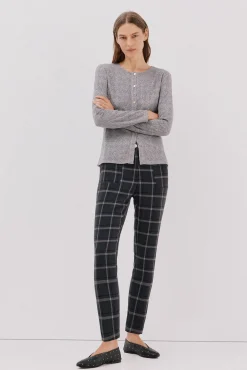 Cortefiel Cárdigan pata de gallo Gris Hot