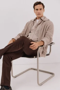 Cortefiel Cárdigan punto algodón cierre cremallera Beige New