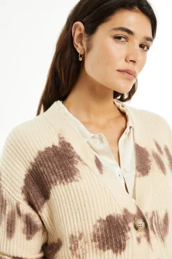 System Action Cárdigan punto estampado beige Hot