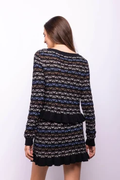 Object Cárdigan punto volante Negro Outlet