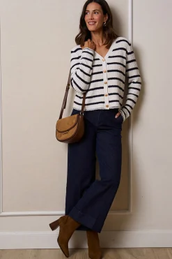 Polín Et Moi Cárdigan rayas Amelia Estampado blanco Best