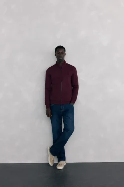 Pedro del Hierro Cárdigan tejido técnico Burdeos Hot