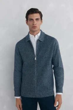 Pedro del Hierro Cárdigan torzal cremallera Azul Best