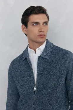 Pedro del Hierro Cárdigan torzal cremallera Azul Best