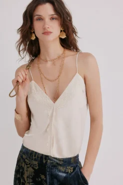 Hoss Intropia Cristina. Top lencero Marfil Outlet