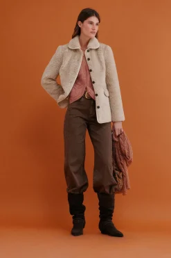 Hoss Intropia Denise. Abrigo efecto pelo Marfil New