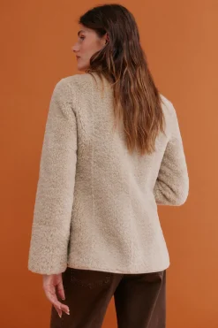 Hoss Intropia Denise. Abrigo efecto pelo Marfil New