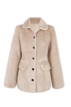 Hoss Intropia Denise. Abrigo efecto pelo Marfil New