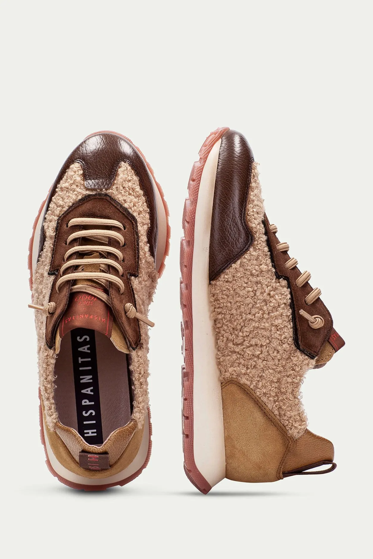 Hispanitas Deportivo cordones elásticos nylon KANSAS Estampado marrón Clearance