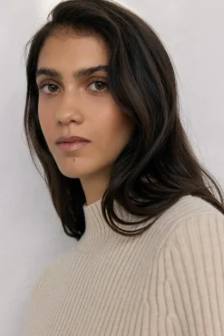 Pedro del Hierro Doble prenda jersey y capa con detalle volante Crudo Discount