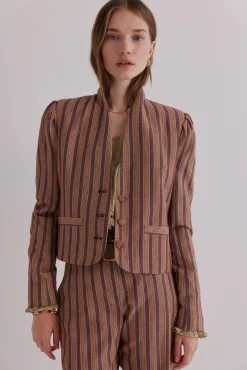 Hoss Intropia Edena. Chaqueta a rayas Estampado morado New