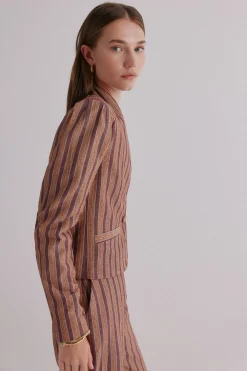 Hoss Intropia Edena. Chaqueta a rayas Estampado morado New