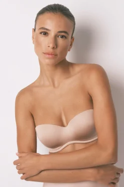 Women'secret ELEGANT Sujetador sin tirantes microfibra nude Online