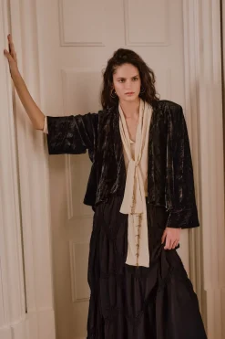 Hoss Intropia Ellen. Chaqueta de terciopelo Negro Clearance