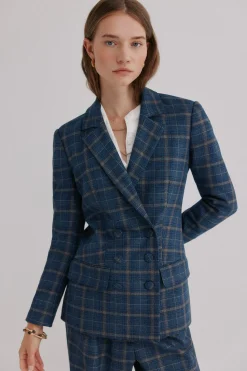 Hoss Intropia Elvira. Blazer cuadros Azul marino New