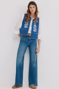 Hoss Intropia Emma. Chaleco boho Azul marino Hot