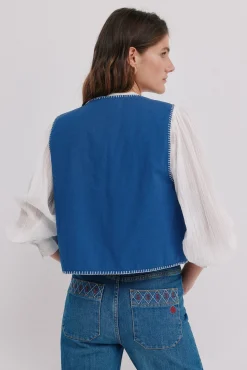 Hoss Intropia Emma. Chaleco boho Azul marino Hot