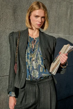 Hoss Intropia Estela. Blazer a rayas Gris oscuro Best