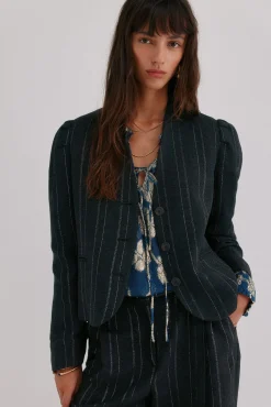 Hoss Intropia Estela. Blazer a rayas Gris oscuro Best