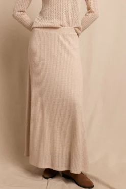 Slowlove Falda capa de punto Beige Best
