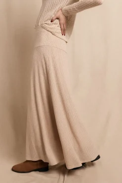 Slowlove Falda capa de punto Beige Best