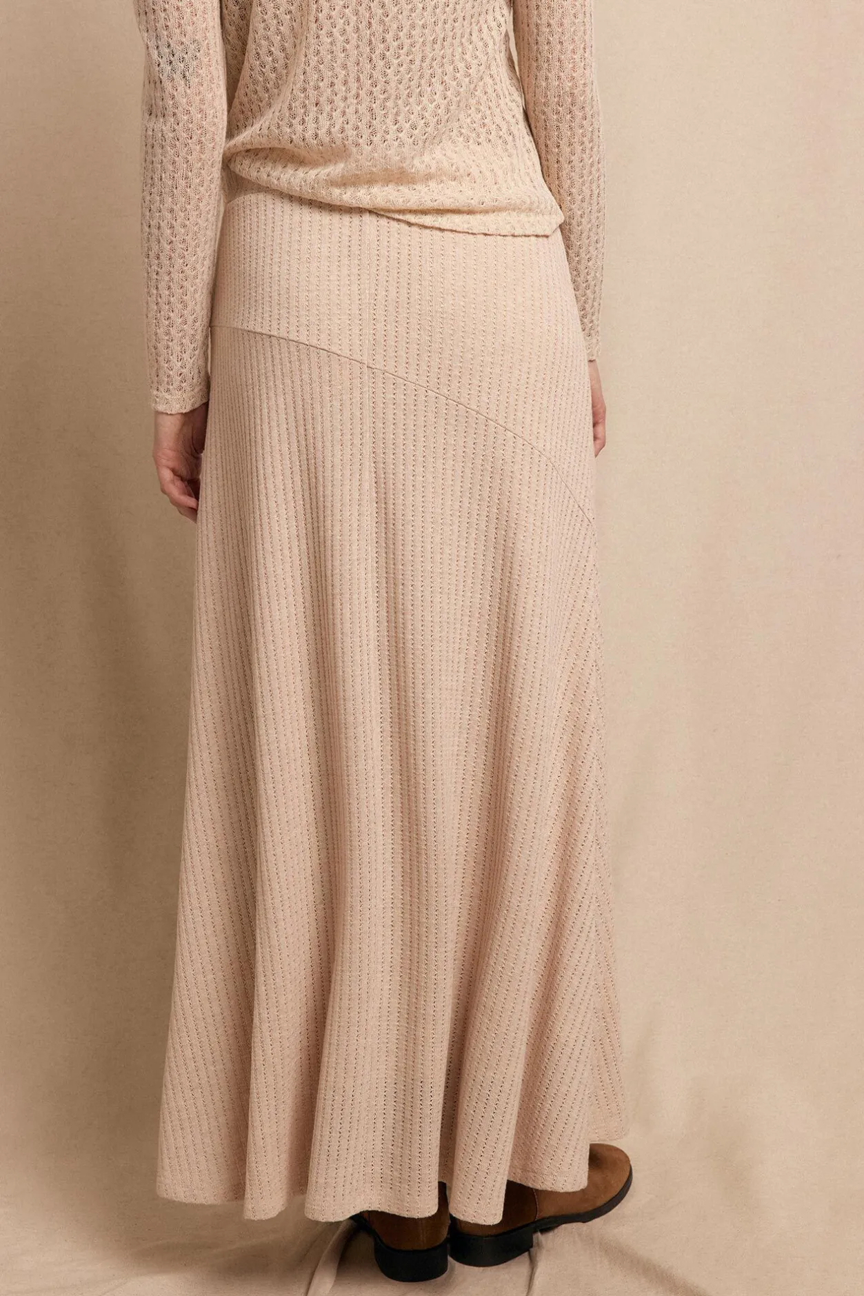 Slowlove Falda capa de punto Beige Best