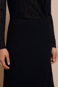 Slowlove Falda capa de punto Negro