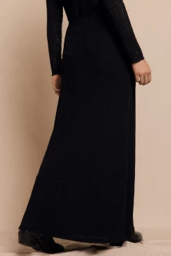 Slowlove Falda capa de punto Negro