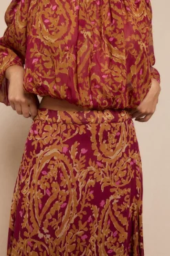 Slowlove Falda capa midi estampada Estampado rojo Clearance