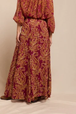 Slowlove Falda capa midi estampada Estampado rojo Clearance