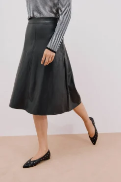 Cortefiel Falda capa polipiel Negro New