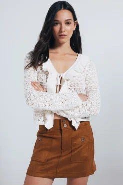 Springfield Falda corta antelina marr&oacute;n Sale