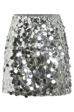 Vila Falda corta con lentejuelas Gris New