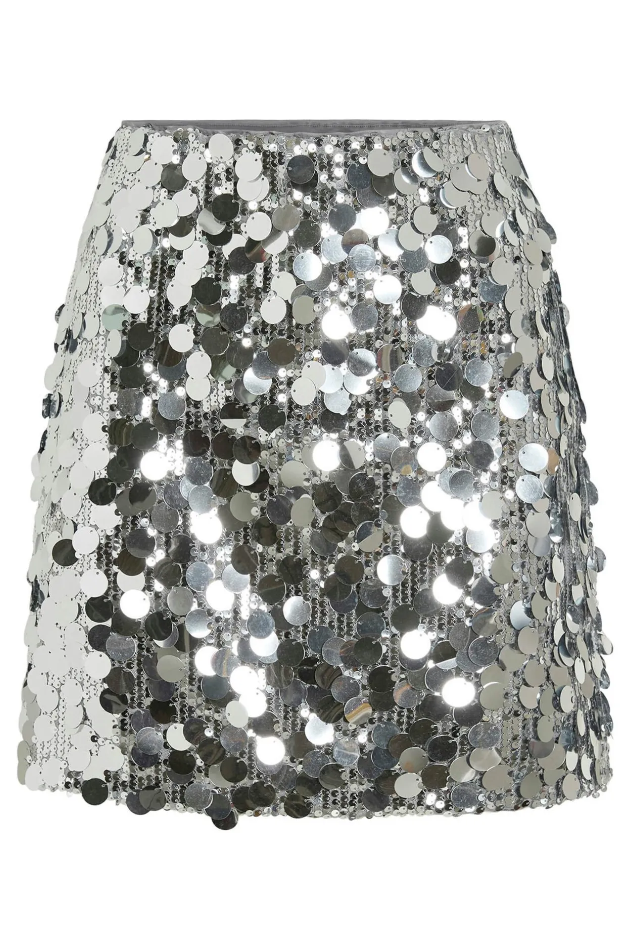 Vila Falda corta con lentejuelas Gris New