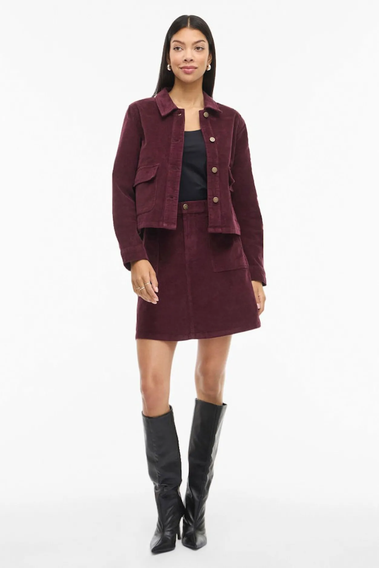 Vila Falda corta de pana Morado Clearance