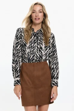 Vero Moda Falda corta efecto ante Marr&oacute;n oscuro Sale